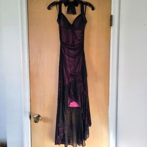 Taboo Y2K Juniors High-low Semi-formal Sheer Floral Dress - Small, Halter